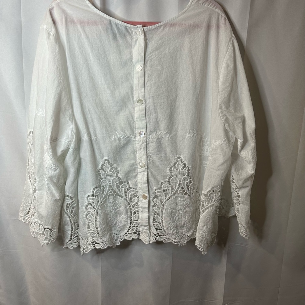 Cynthia Rowley White Lace Trim Top - Picture 10 of 14